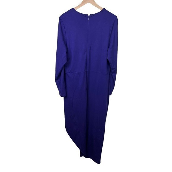City Chic Womens Purple Long Sleeve Asymmetrical Peek-A- Boo Dress Plus Size 18 - Picture 2 of 5